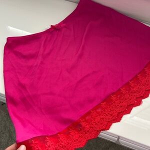 Urban Outfitters Pink and Red Asymmetrical Skirt